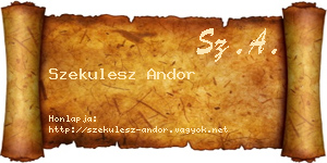 Szekulesz Andor névjegykártya