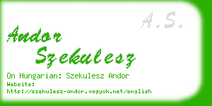 andor szekulesz business card